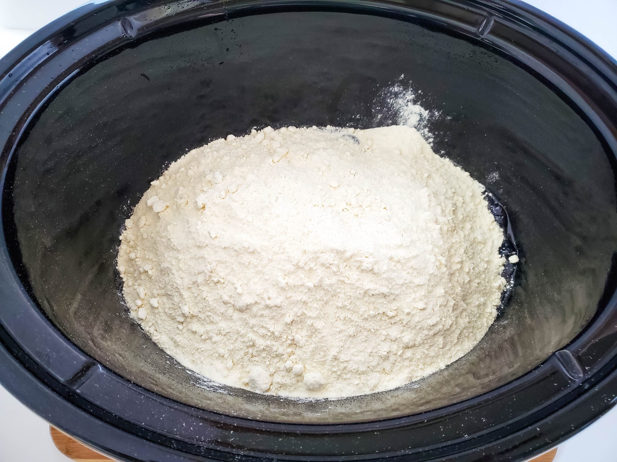 Adding cake mix to a crockpot