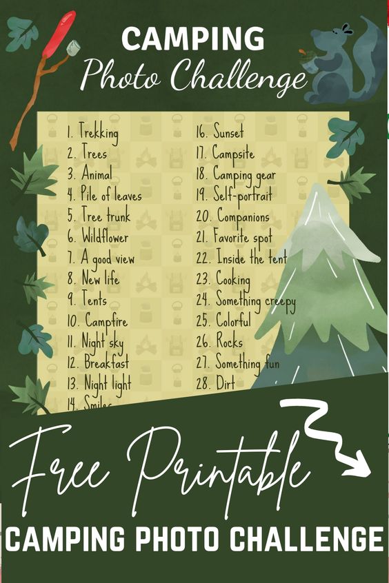 Free Printable Camping Photo Challenge