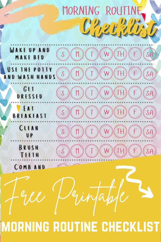 Free Printable Morning Routine Checklist