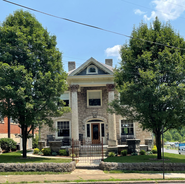 Front of Stone House at Black Dog Salvage in Roanoke, Virginia