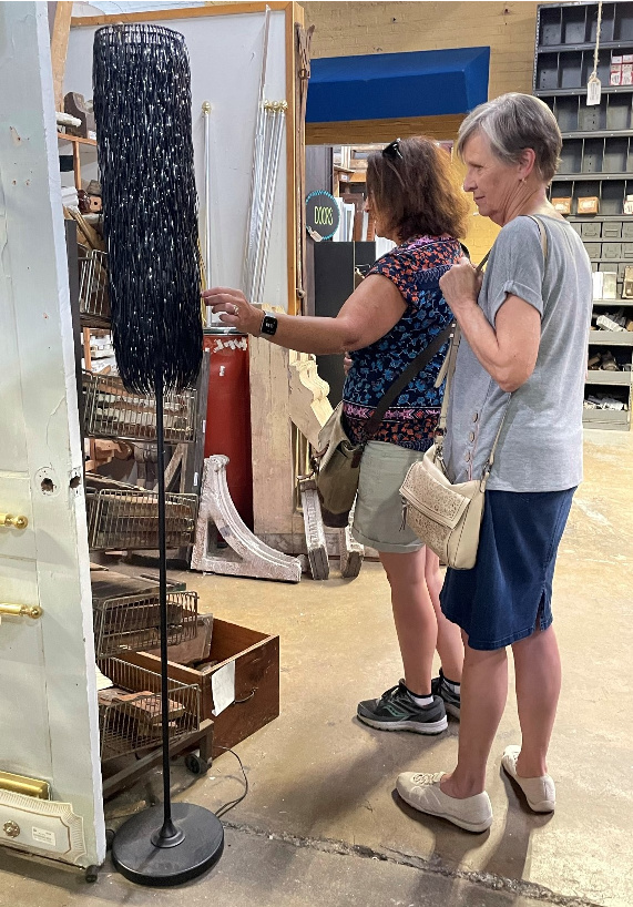 Lamp shade make with zip ties for sale at Black Dog Salvage