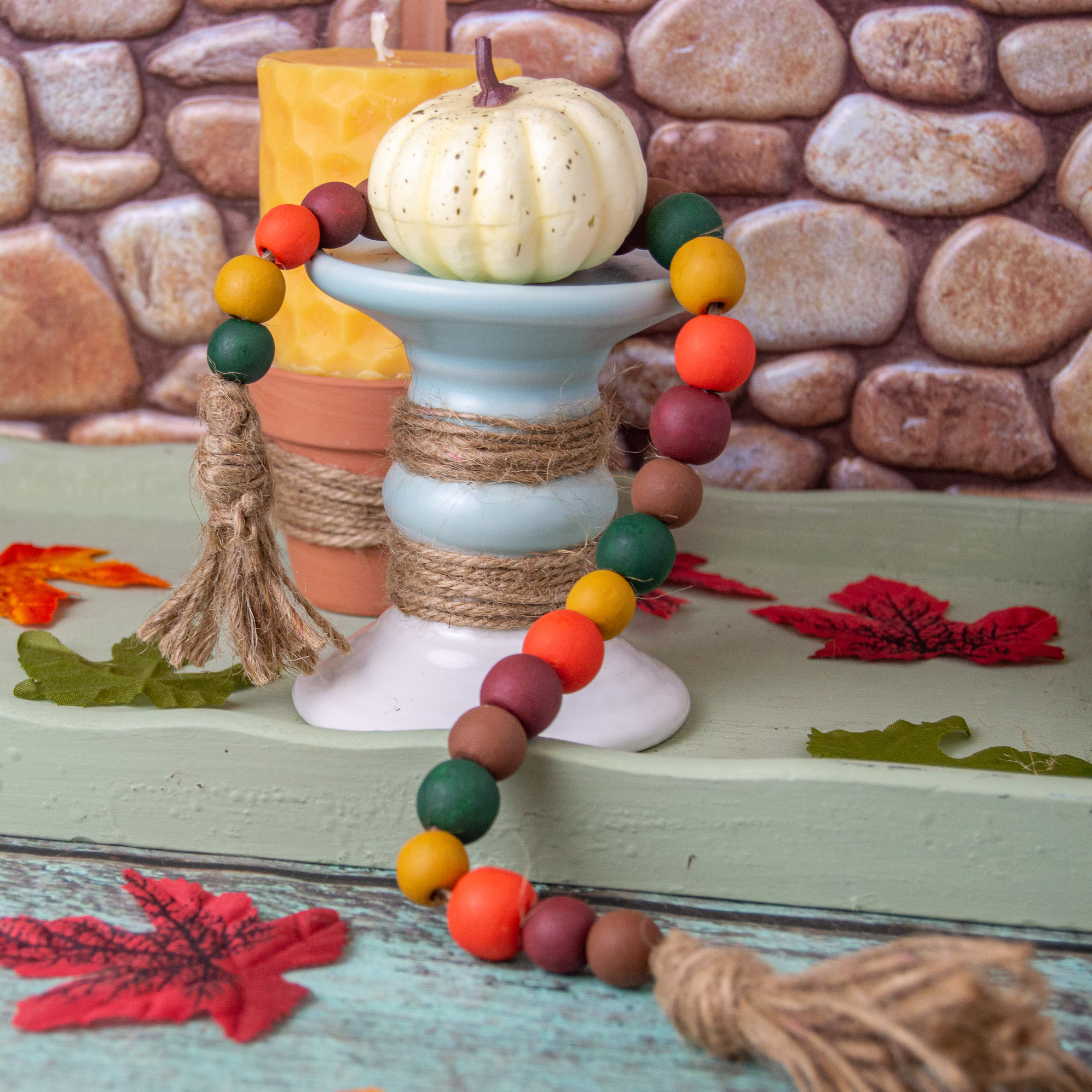 How to make a Wood Bead Garland - The Ginger Home