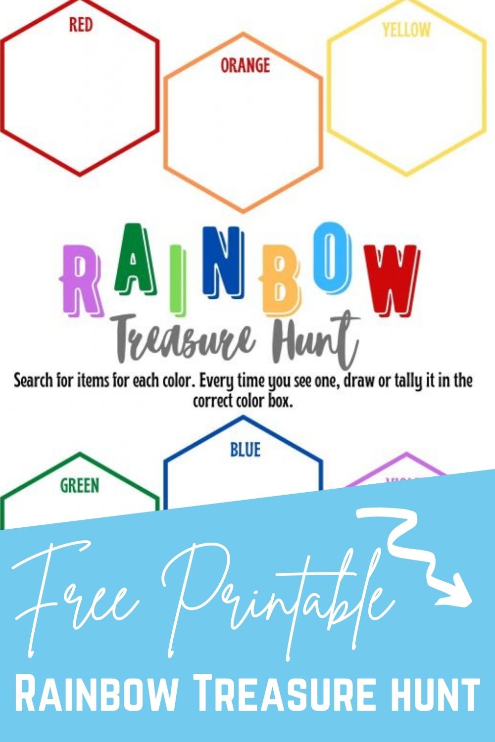 Free Printable Rainbow Treasure Hunt