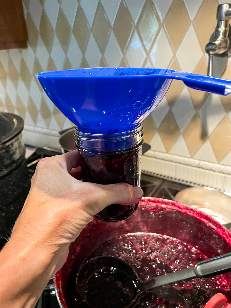 Jar filled with blackberry Jam