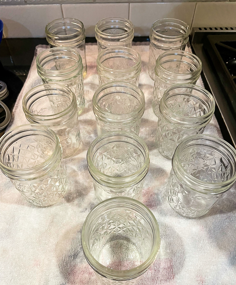 sterilized jam jars