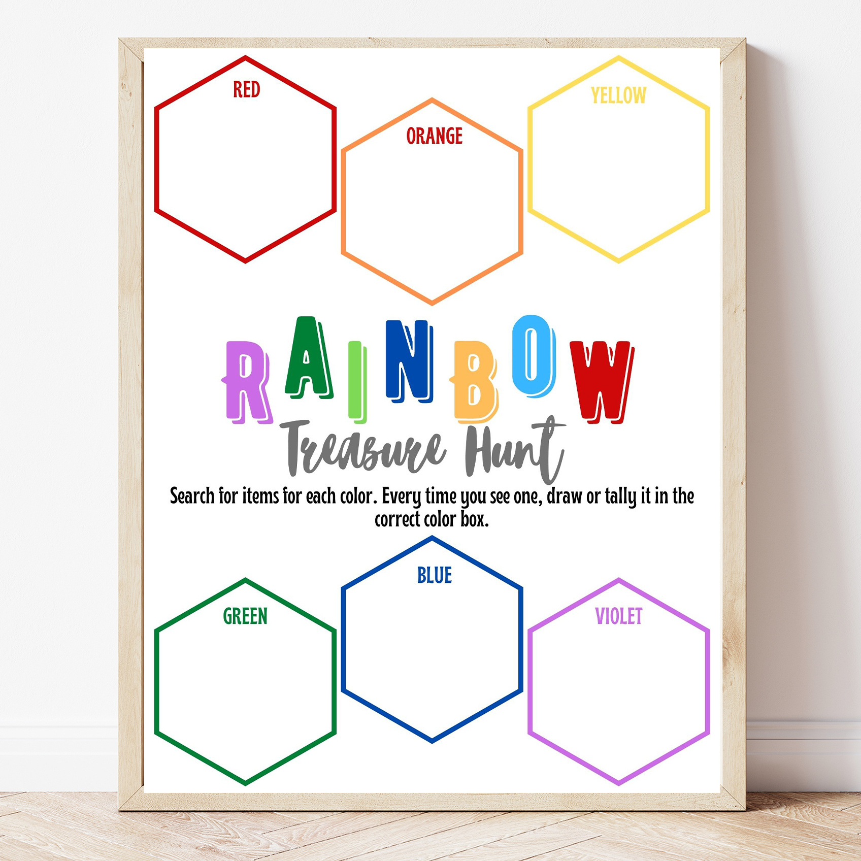 Free Printable Rainbow Treasure Hunt