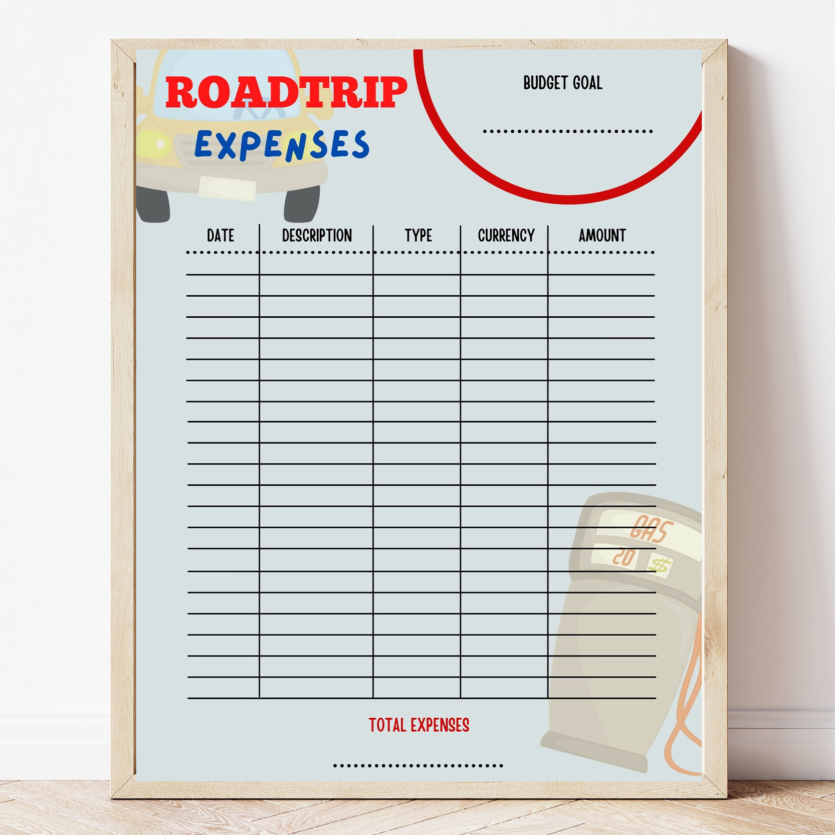 Free Printable Road Trip Planner