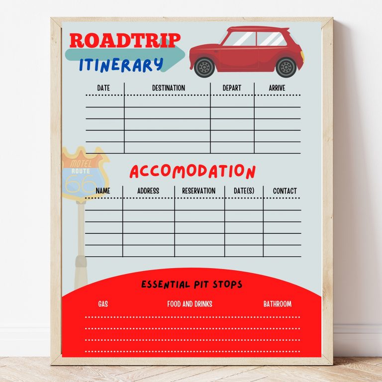 Free Printable Road Trip Planner Sweet Pea