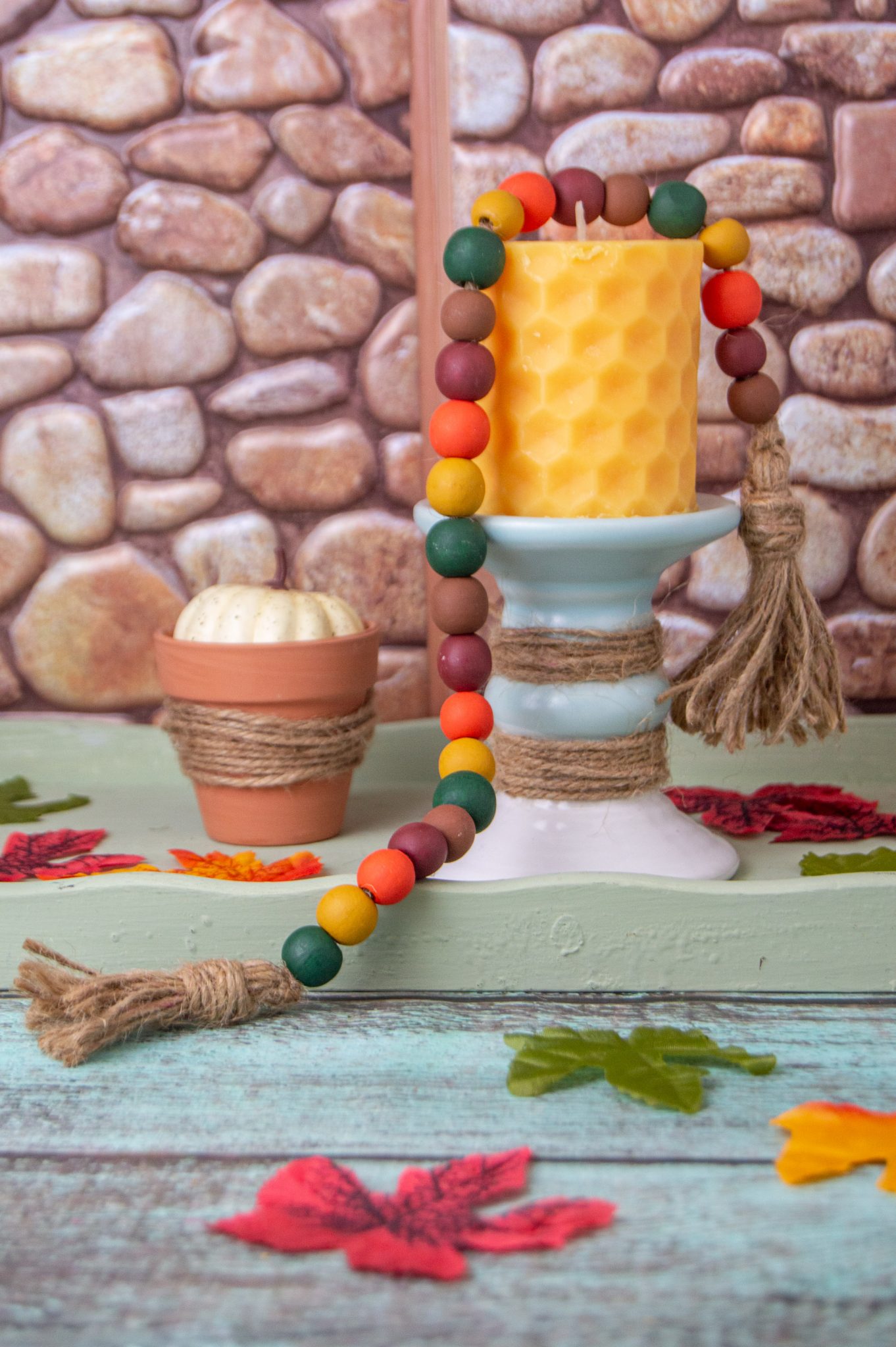 DIY Fall Wood Bead Garland