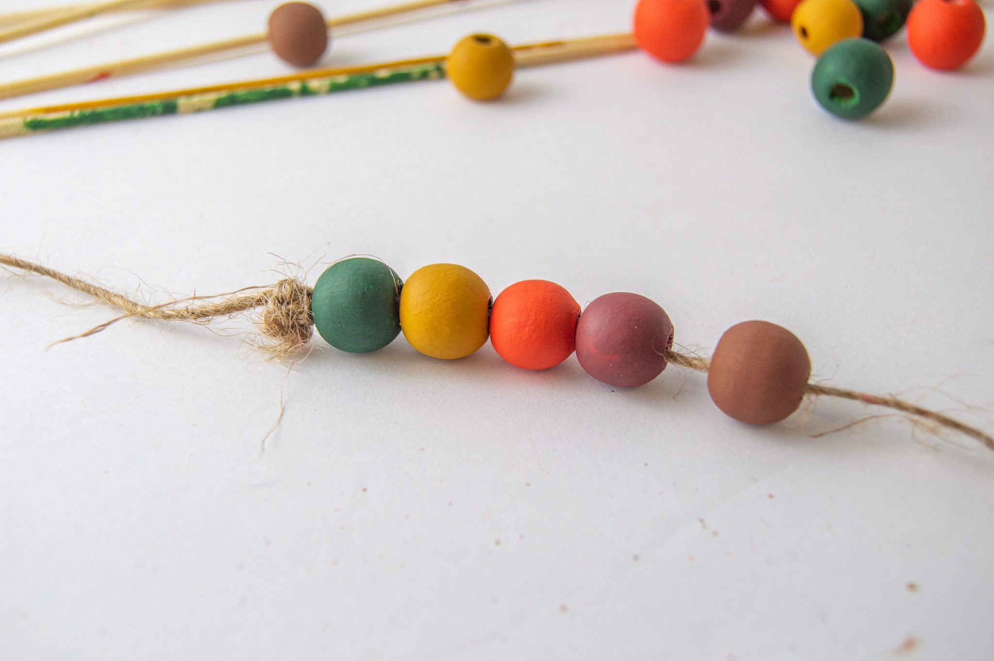 Tutorial to Make Fall Wood Bead Garland