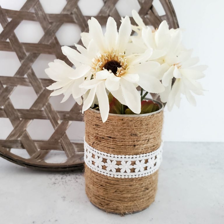 Easy Upcycled Twine and Lace Cans Craft