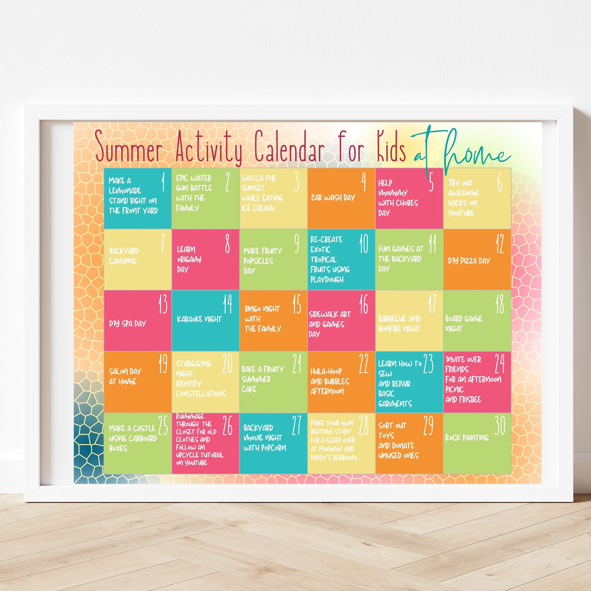 Free Printable Summer Activity Calendar for Kids