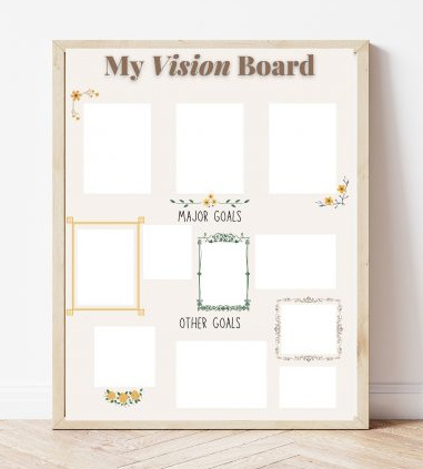 Free Printable Vision Board with Stickers