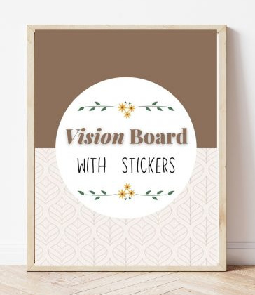 Free Printable Vision Board with Stickers