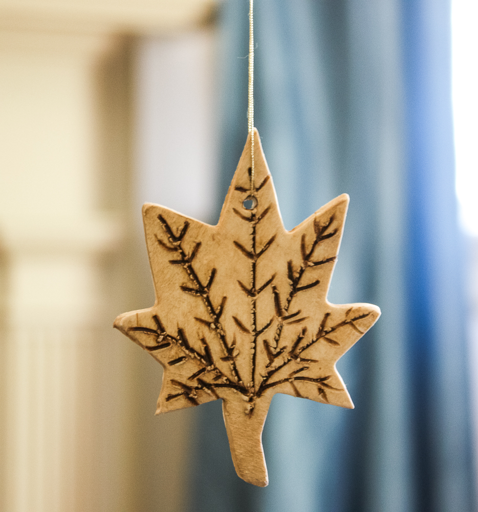 Maple fall clay ornament