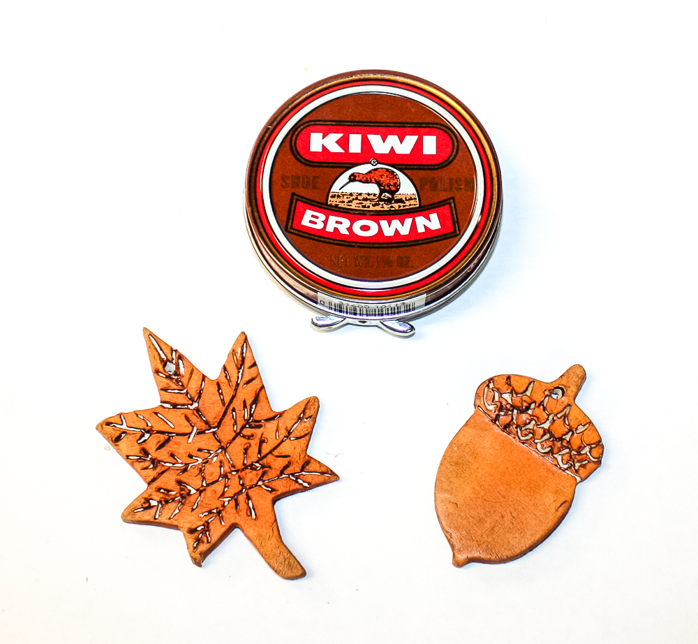 Fall Ornaments made from clay stained with brown shoe polish