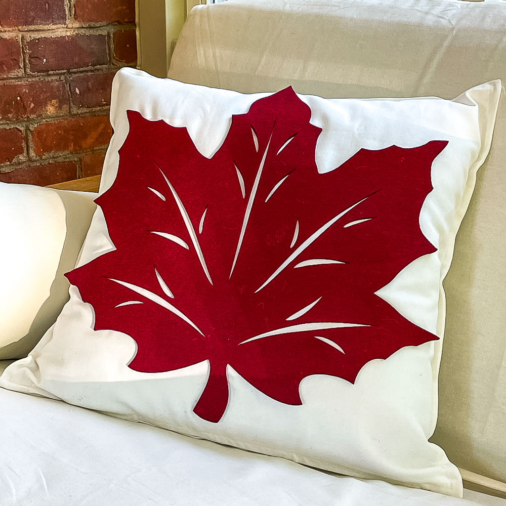 Fall Pillows Using Dollar Store Felt Leaves