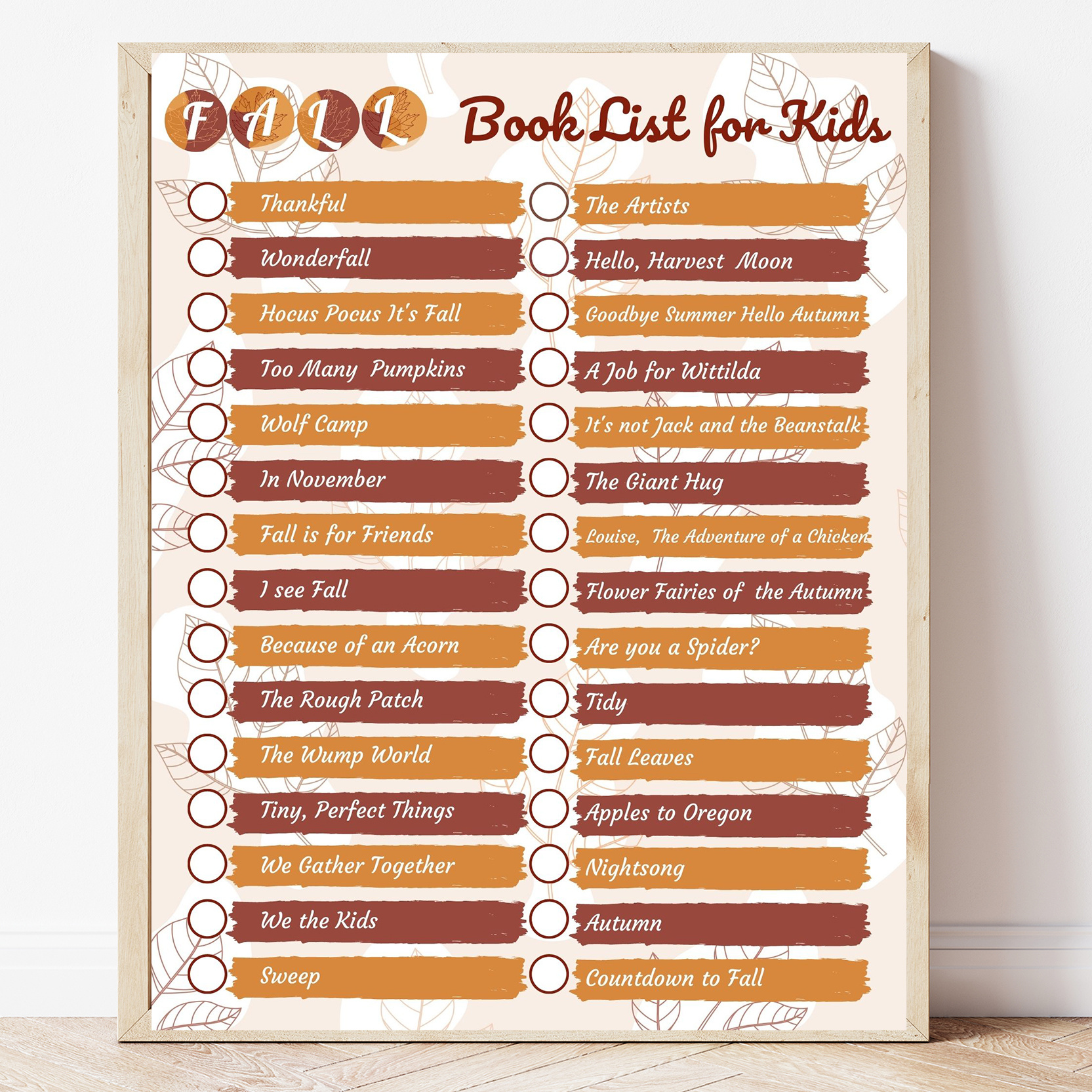 Free Printable Fall Book List for Kids