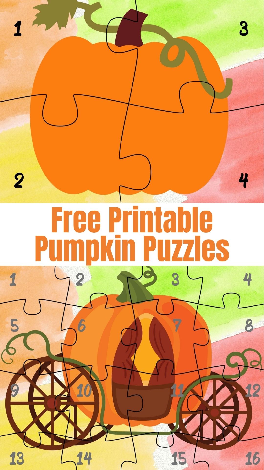 Free Printable Pumpkin Puzzles for Preschoolers