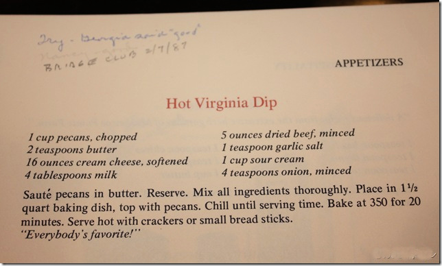 Hot Virginia Dip Recipe from Virginia Hospitality Cookbook