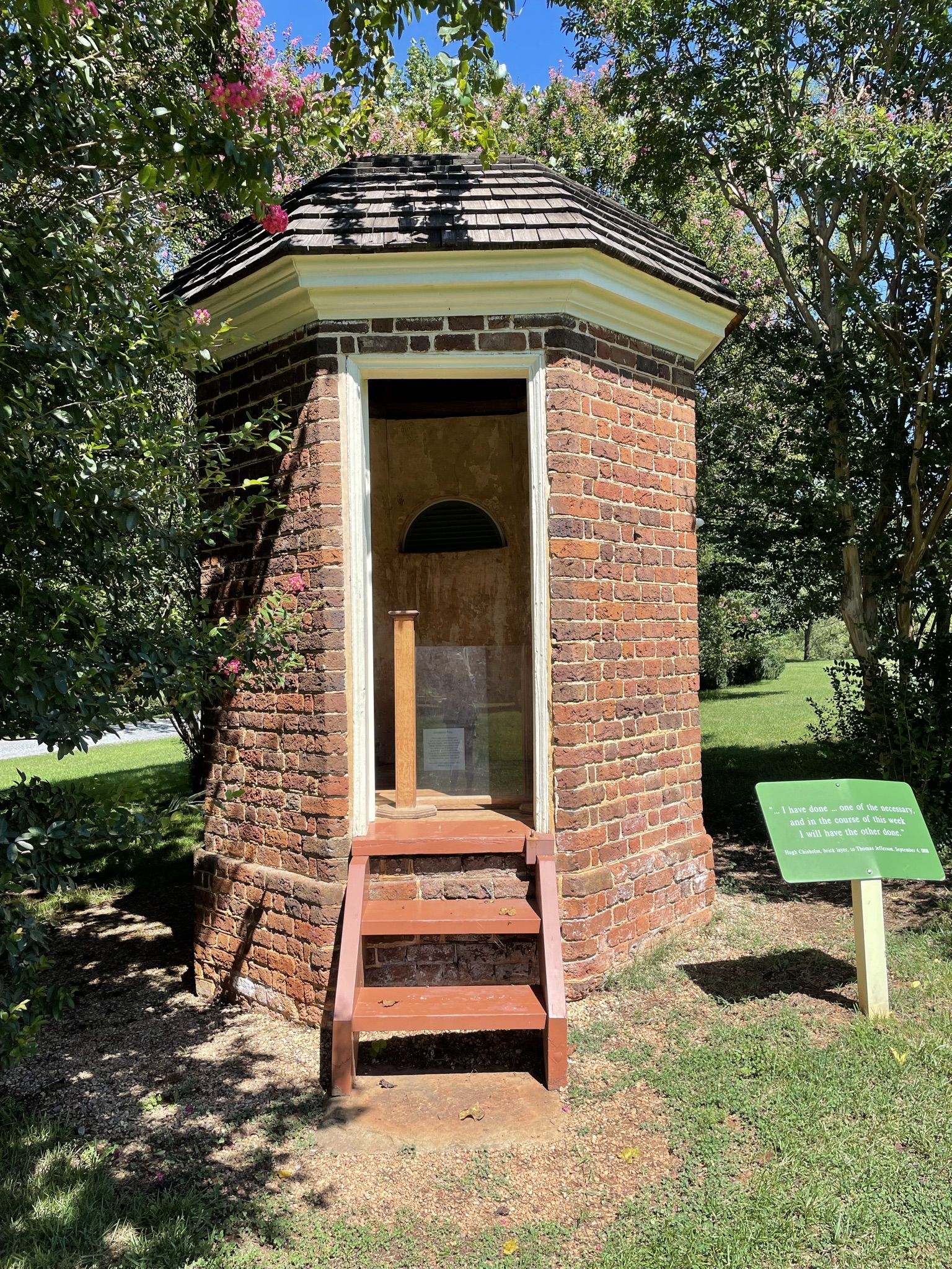 Outdoor Privy at Poplar Forest, summer home of Thomas Jefferson