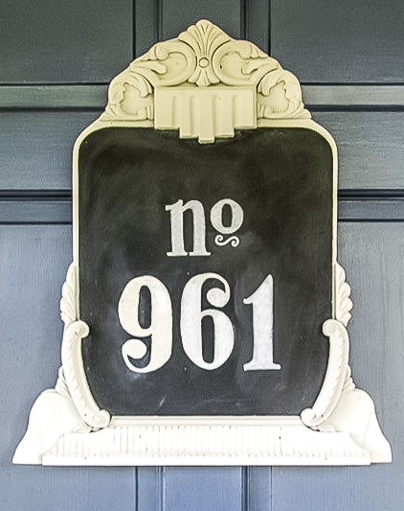 upcycled chalkboard house number sign