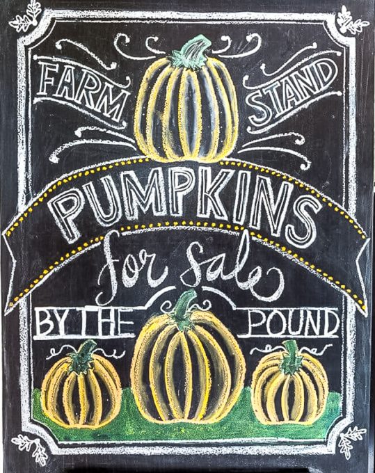 Pumpkin chalkboard art