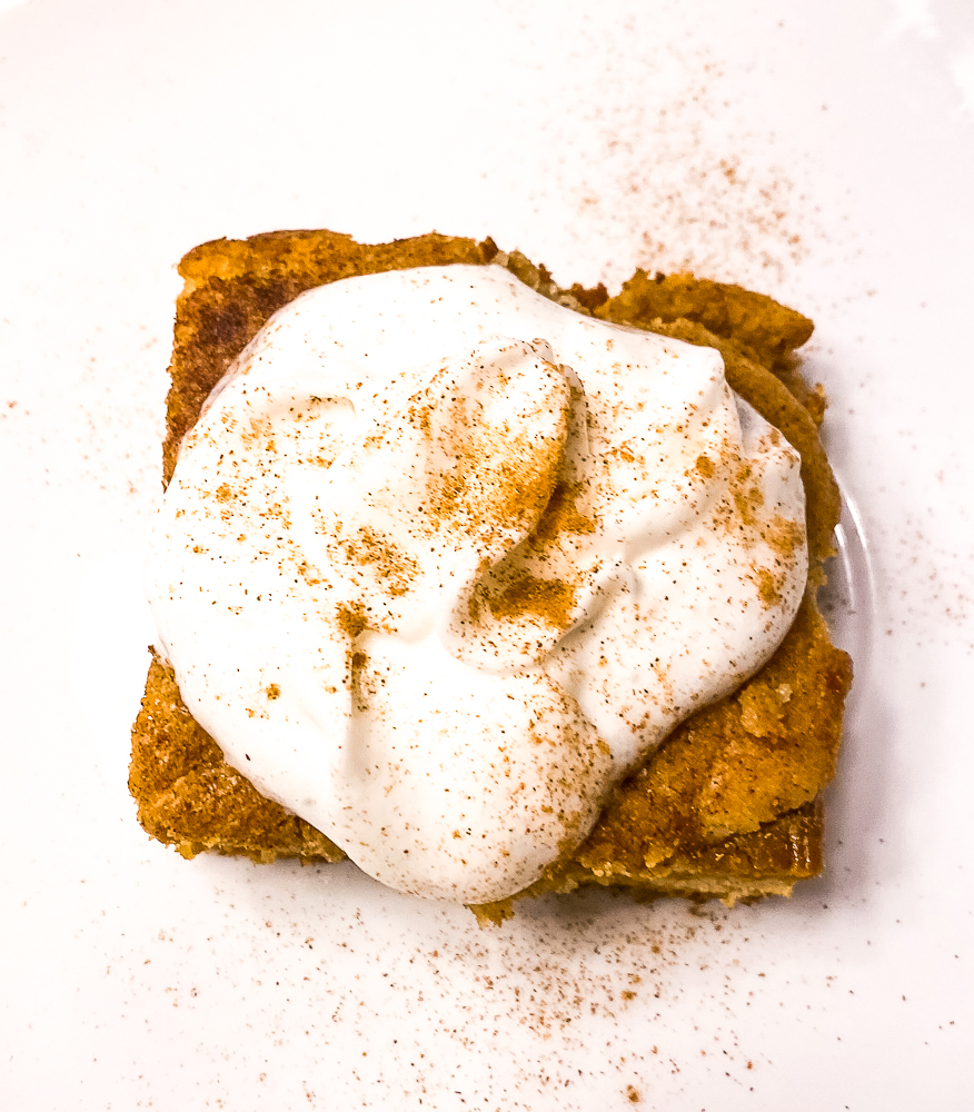 Pumpkin bars with whipped topping