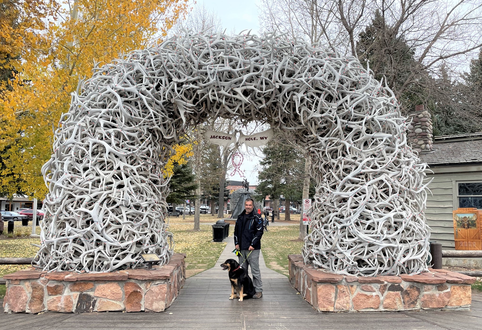 Antler arch park entrance in Jackson Hole, Wyoming