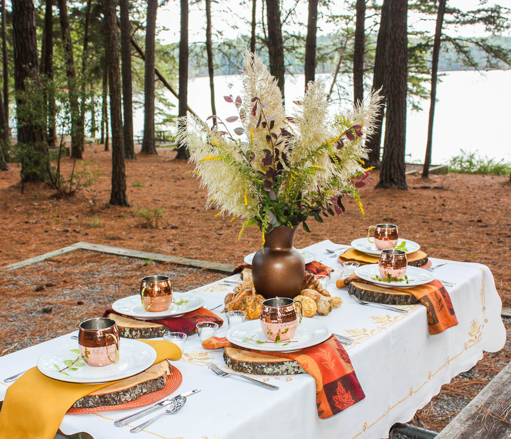 Lakeside Woodland Fall Tablescape