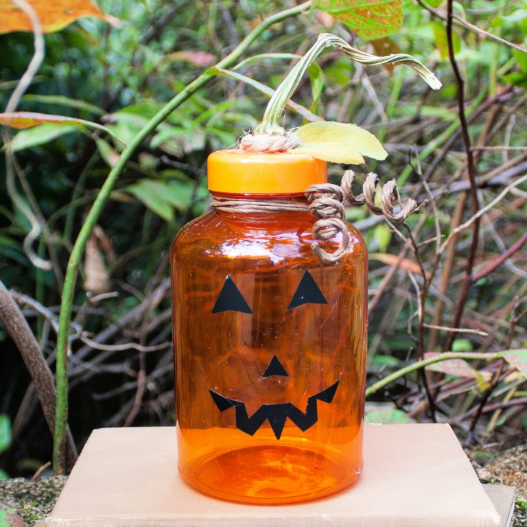 How to Make an Upcycled Medicine Bottle Jack-o-Lantern