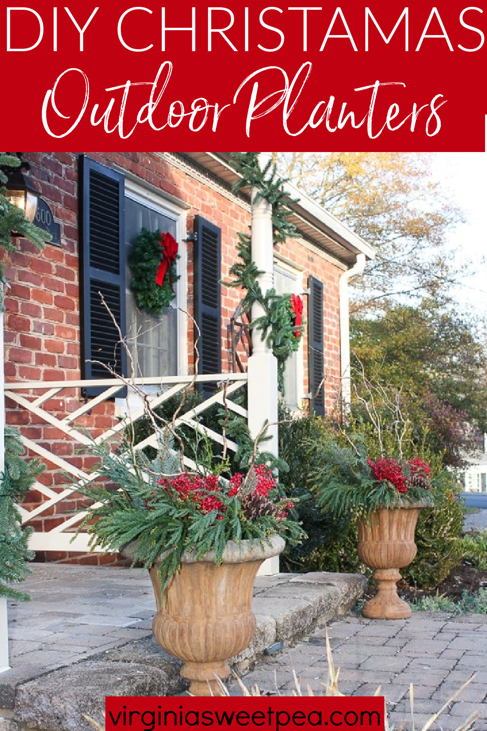 DIY Christmas Outdoor Planters