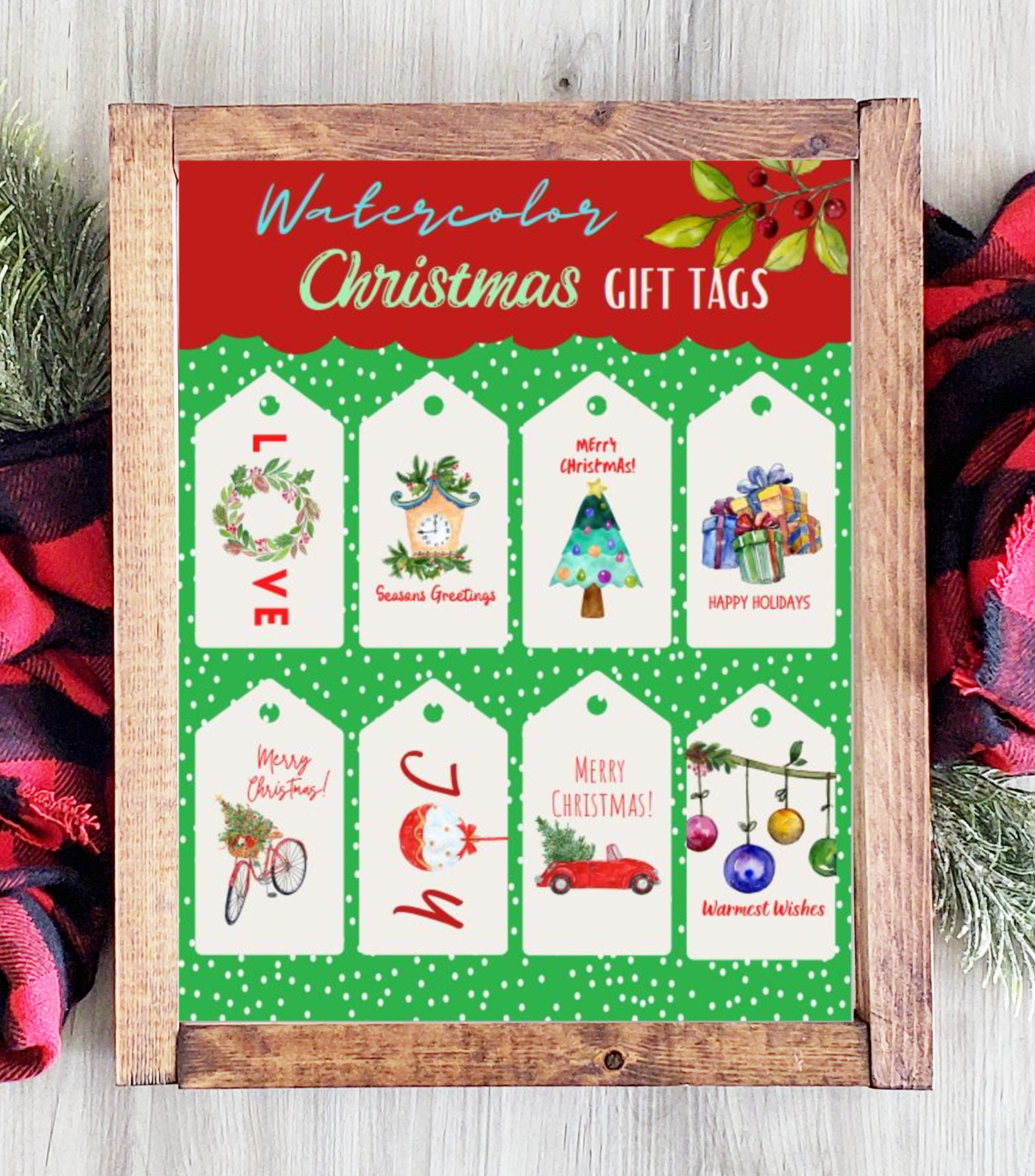 Free Printable Watercolor Christmas Gift Tags