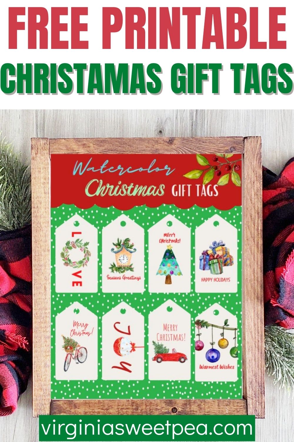 Free Printable Watercolor Christmas Gift Tags