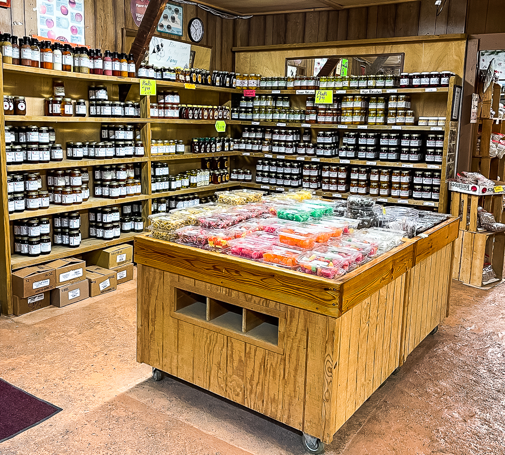 Jam, jelly, candy, and honey for sale at Gross' Orchard in Bedford County, VA