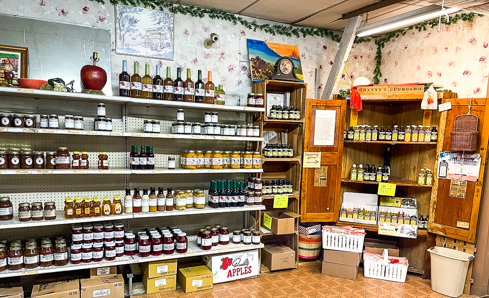 Jam, jelly and honey for sale at Gross' Orchard in Bedford County, VA