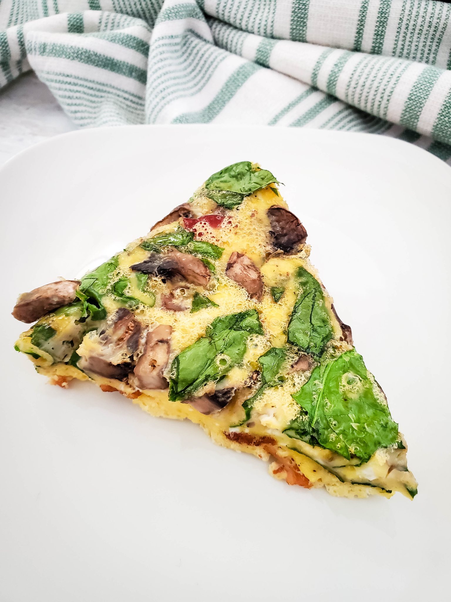 Bacon, Mushroom, and Spinach Cast Iron Skillet Frittata