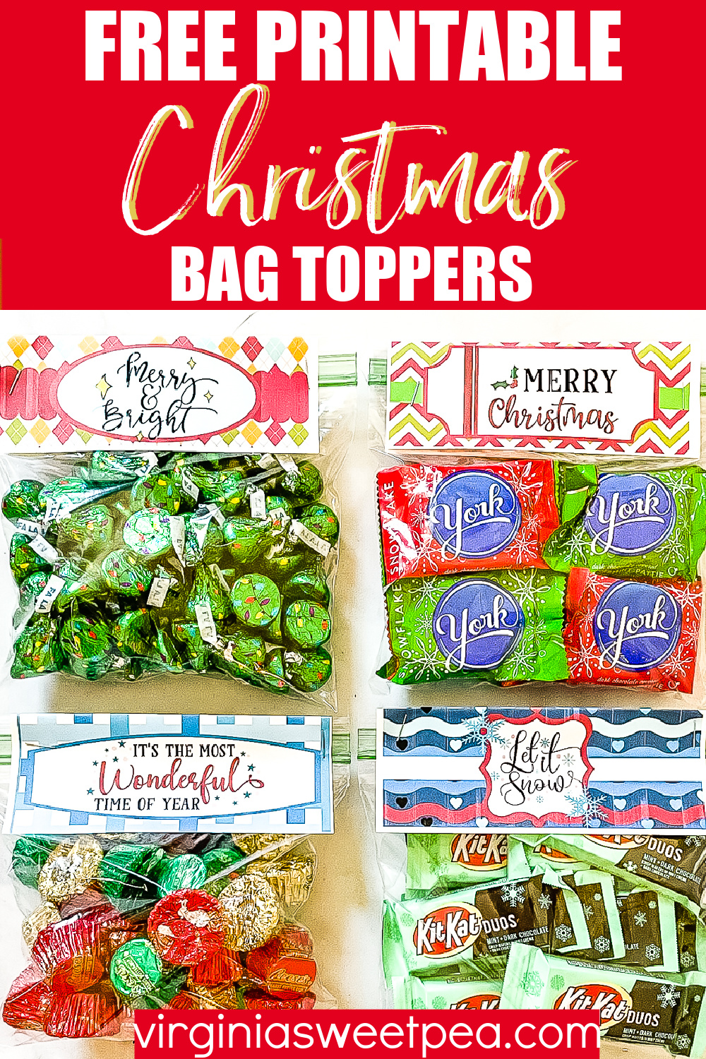 Peace & Love Printable Holiday Bag Toppers (Instant Download)