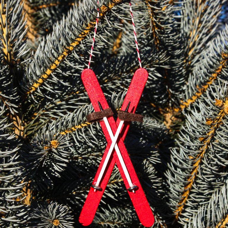 Popsicle Stick Ski Ornament