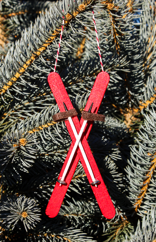 Popsicle Stick Ski Ornament