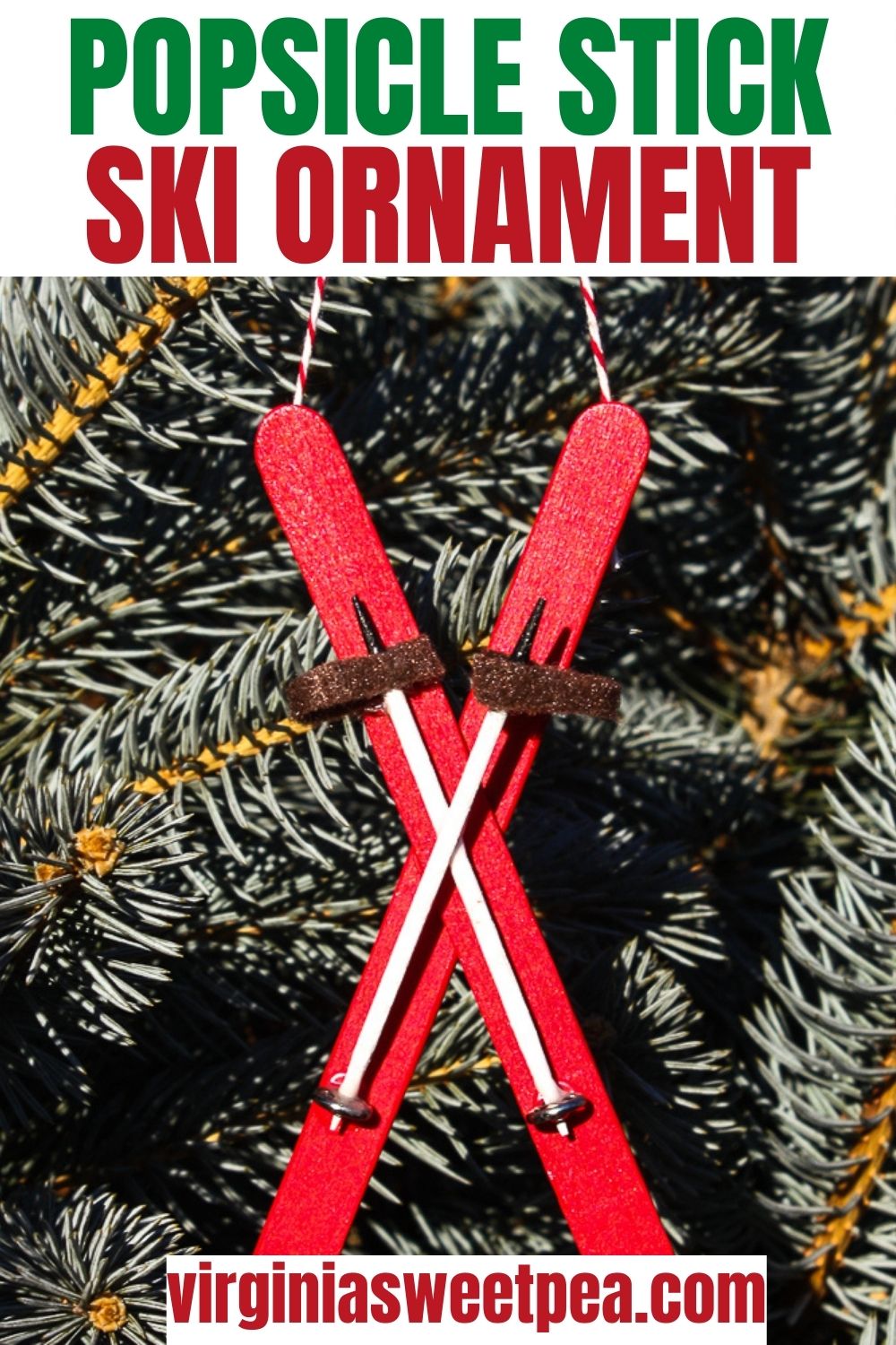 Popsicle Stick Ski Ornament