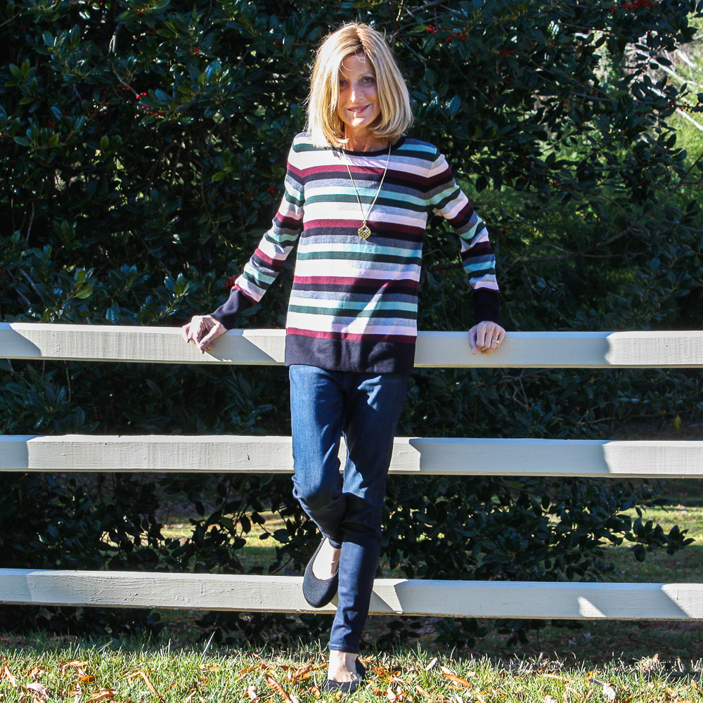 Stitch Fix Vince Camuto Ballie Crewneck Pullover and Liverpool Elizabeth Super Skinny Jean