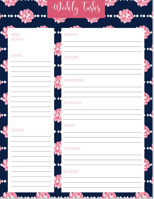 17 Free Printable Organizational Pages