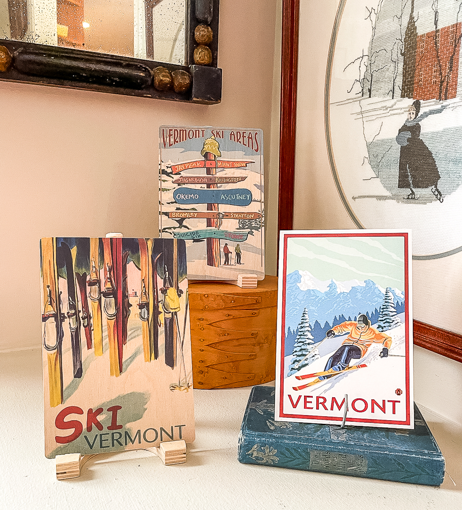 Ski Vermont postcard vignette
