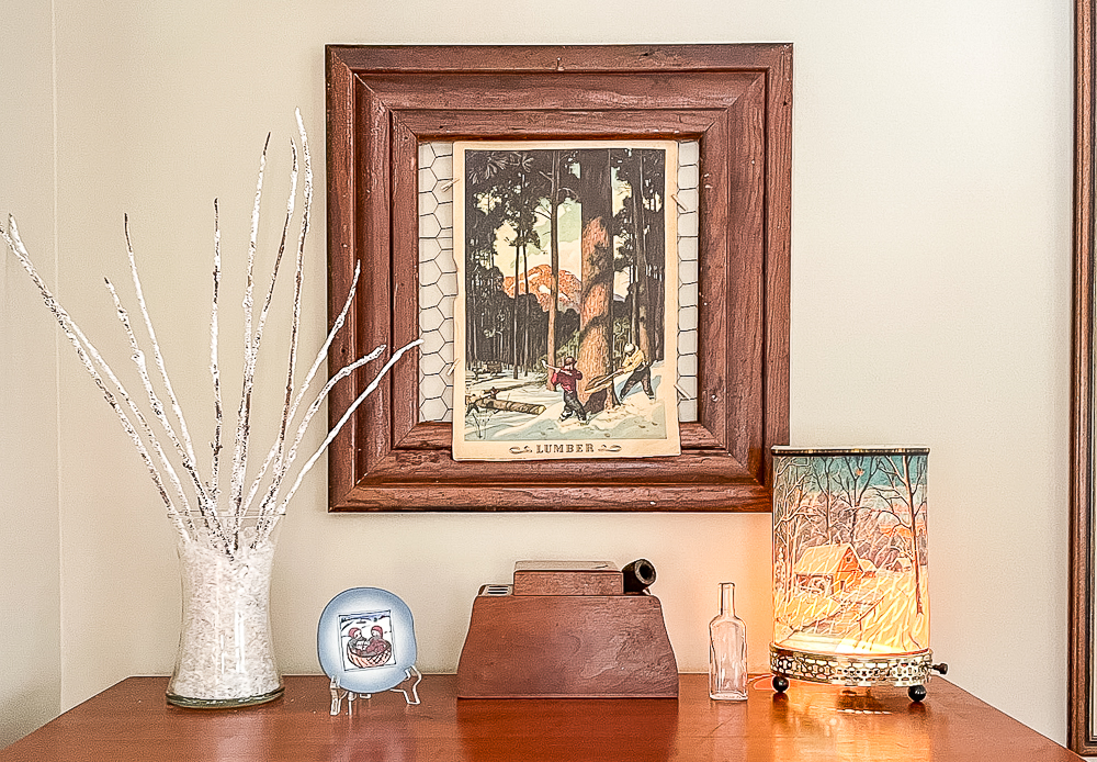 Winter vignette in the family room