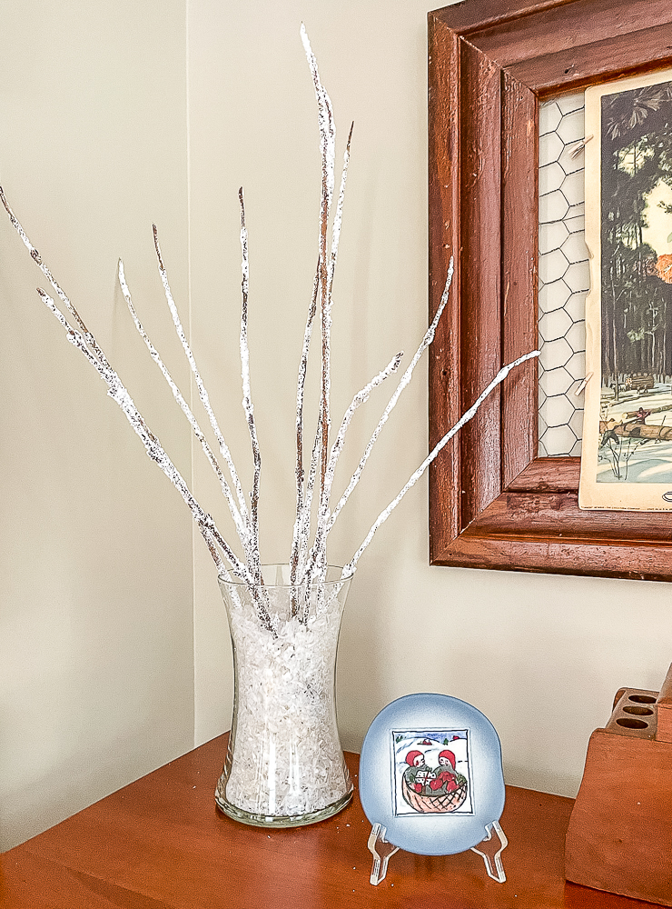 Winter vignette in the family room