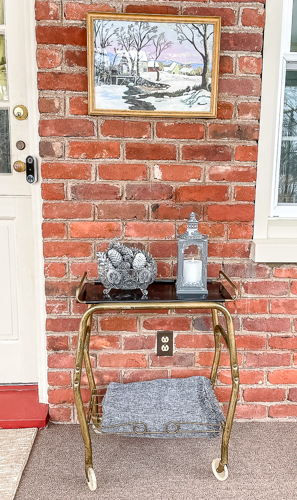 Cozy winter porch decor