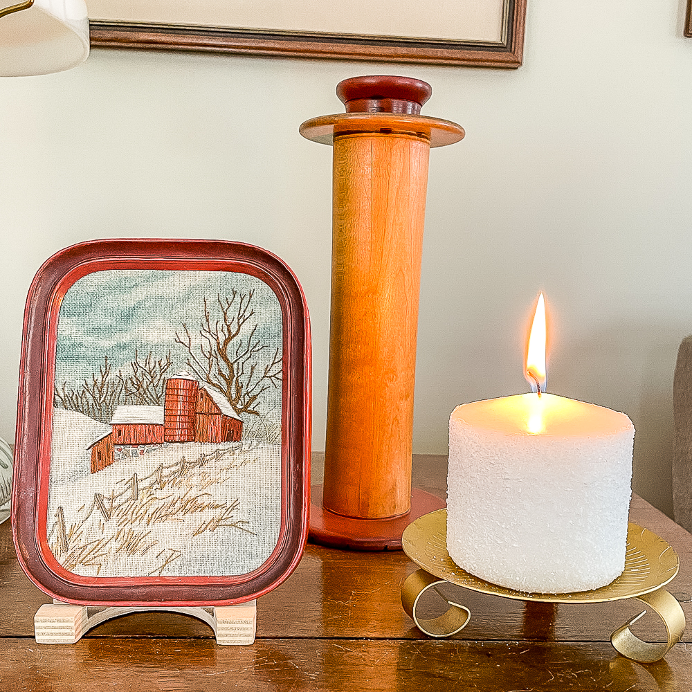 Winter vignette in the family room