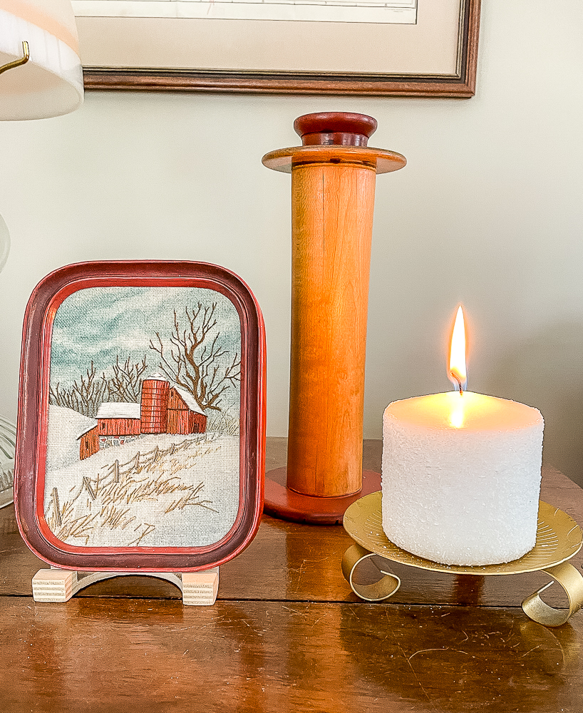 Winter vignette in the family room