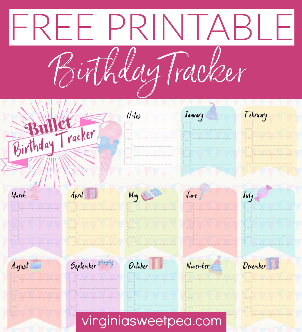 Free Printable Birthday Tracker